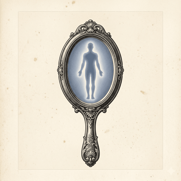Antique engraving evoking Identity